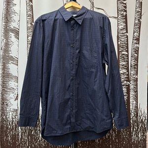 NWT Billy Reid button down blue/black plaid shirt XL